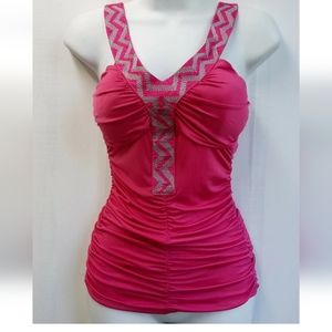 Tic Toc Women's Sleeveless Ruched Top Fitted Pink M